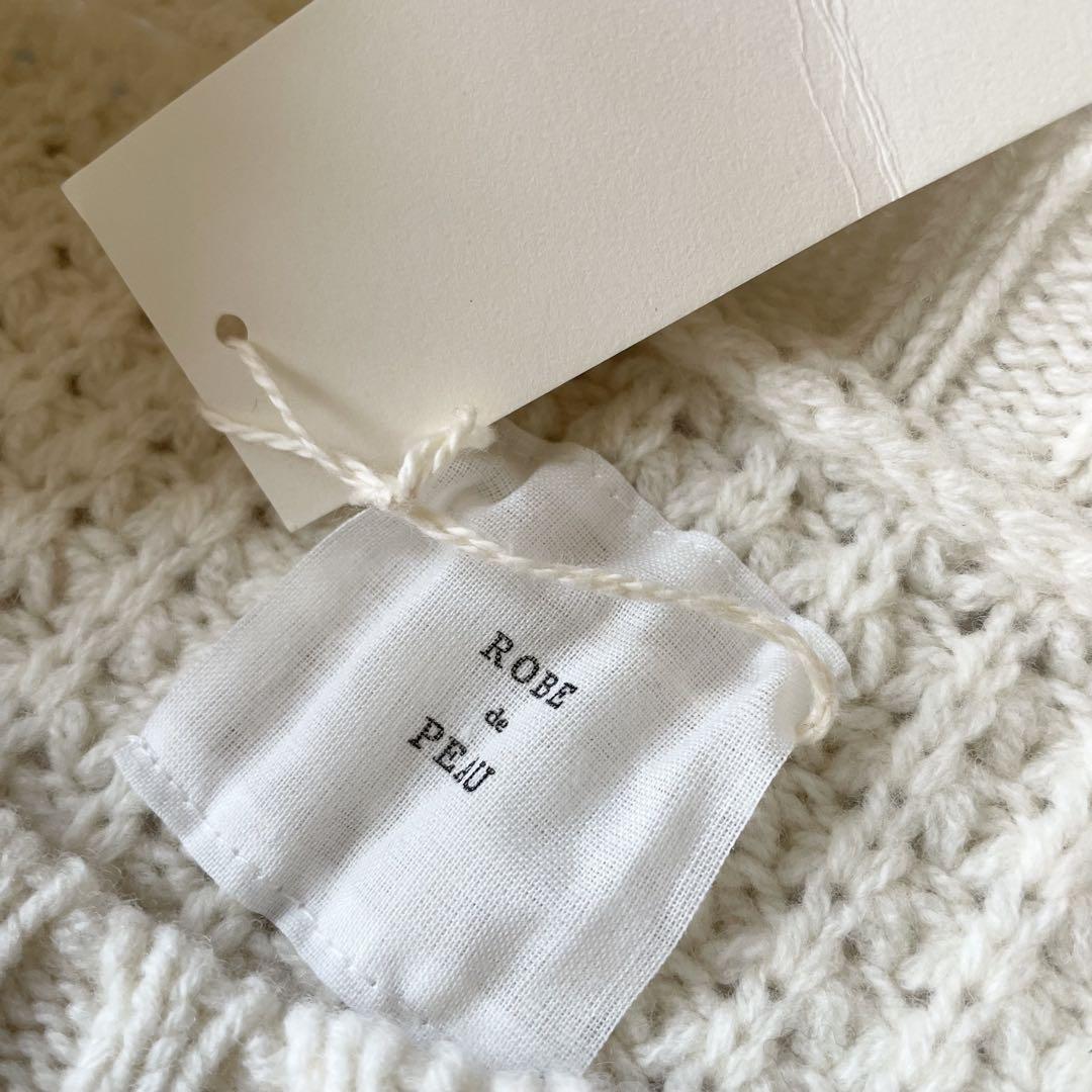 ローブデポー 新品タグ付 メリノウールニット F ホワイト