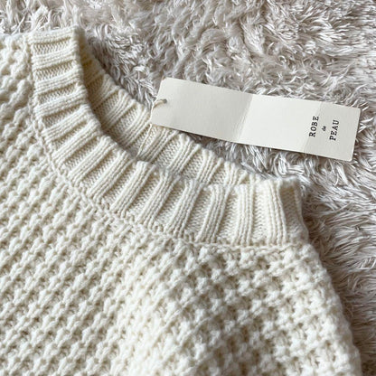ローブデポー 新品タグ付 メリノウールニット F ホワイト
