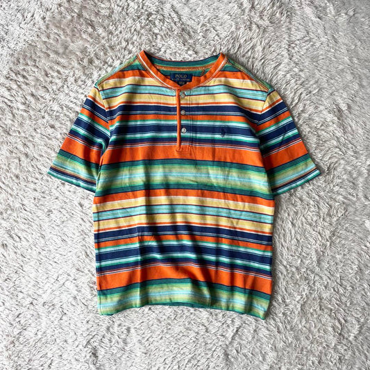 ラルフローレン 現行 ヘンリーネックティー L マルチカラー