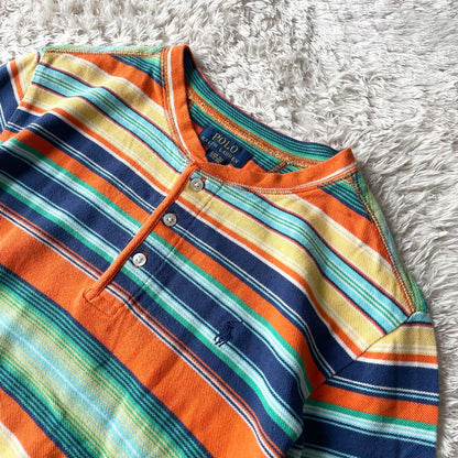 ラルフローレン 現行 ヘンリーネックティー L マルチカラー