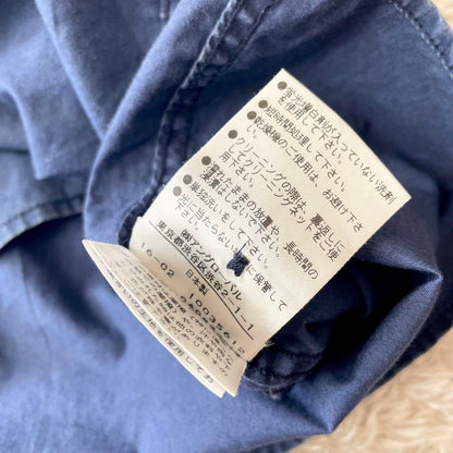 エムエイチエル 美品 MHL バンドカラーワイドプルシャツ 1 ネイビー