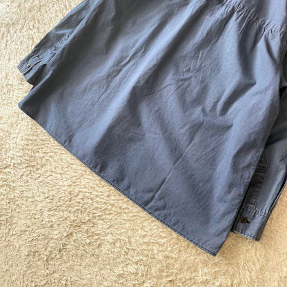 エムエイチエル 美品 MHL バンドカラーワイドプルシャツ 1 ネイビー