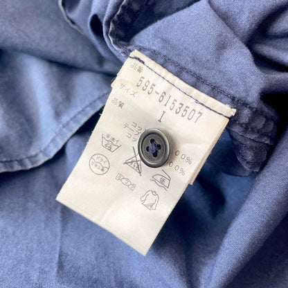 エムエイチエル 美品 MHL バンドカラーワイドプルシャツ 1 ネイビー