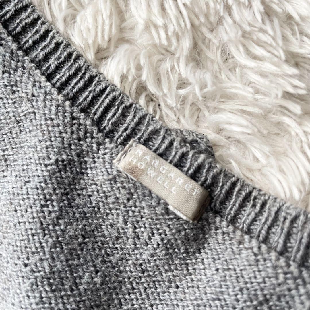 マーガレットハウエル 美品 コットンウールニット F グレー
