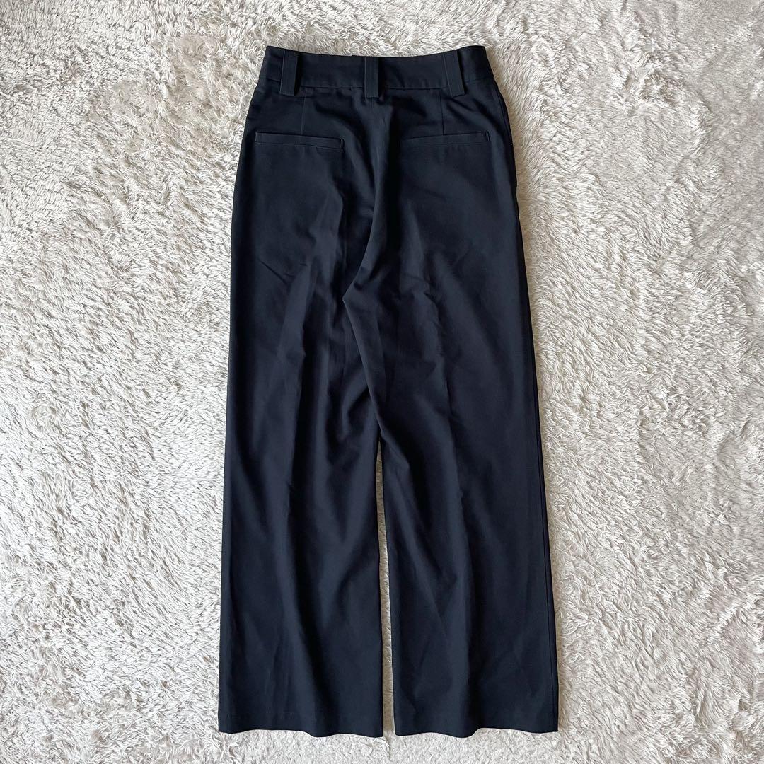 プラージュ 美品 PLAGE レーヨン ワイドパンツ 34 ネイビー