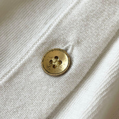 イエナ 美品 IENA コットンニットカーディガン F アイボリー 金ボタン