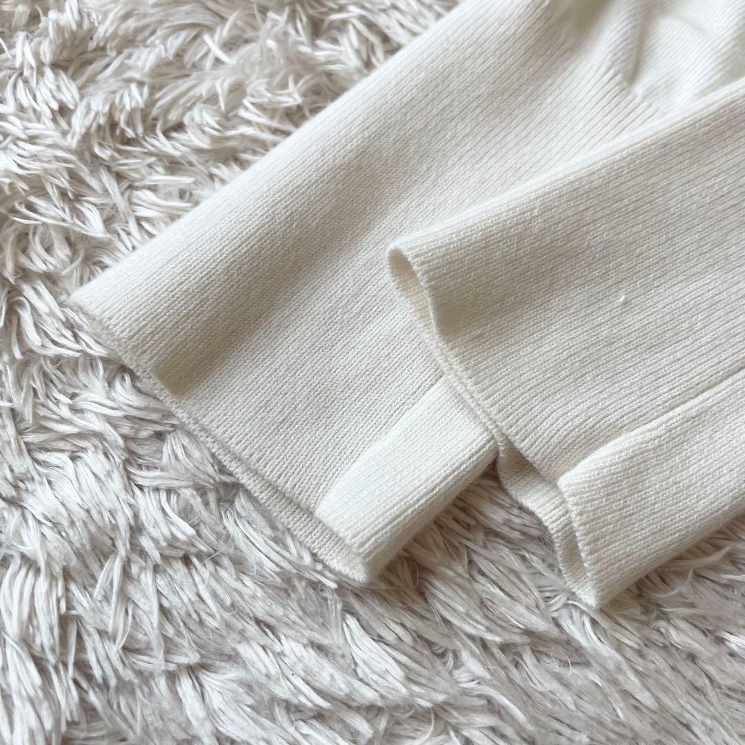 イエナ 美品 IENA コットンニットカーディガン F アイボリー 金ボタン