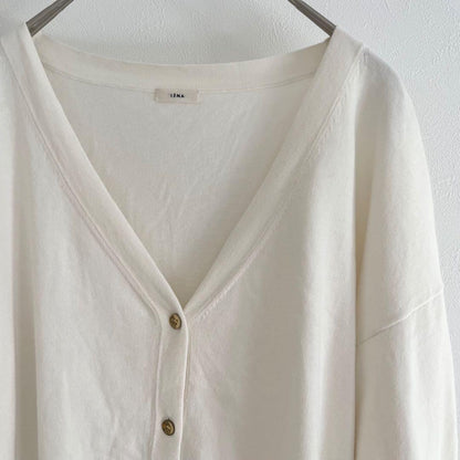 イエナ 美品 IENA コットンニットカーディガン F アイボリー 金ボタン