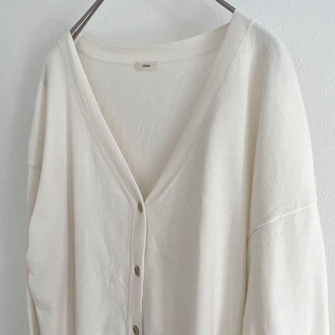 イエナ 美品 IENA コットンニットカーディガン F アイボリー 金ボタン