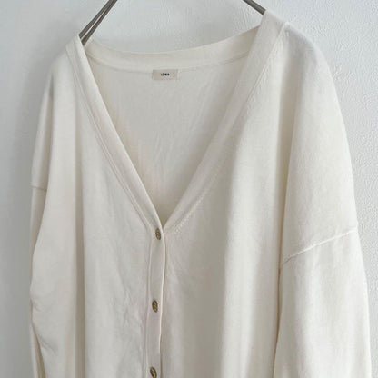 イエナ 美品 IENA コットンニットカーディガン F アイボリー 金ボタン
