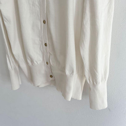 イエナ 美品 IENA コットンニットカーディガン F アイボリー 金ボタン