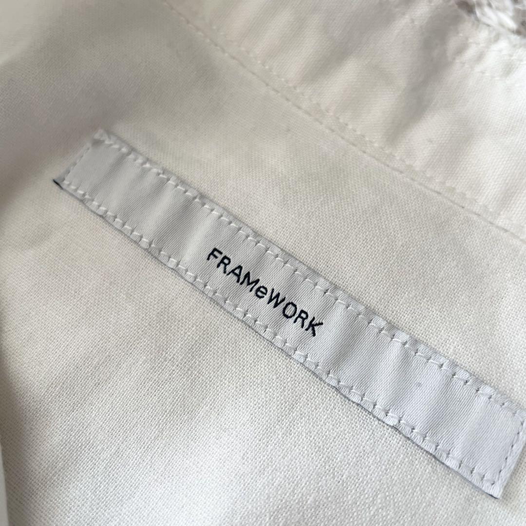 フレームワーク 美品 framework バンドカラーワイドシャツ F 白
