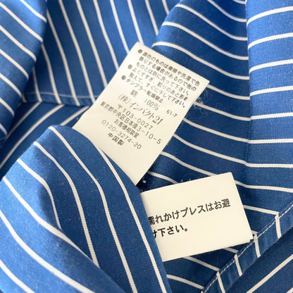 ラルフローレン 極美品 90s L/S shirt 7 青ストライプ 袖ポニー