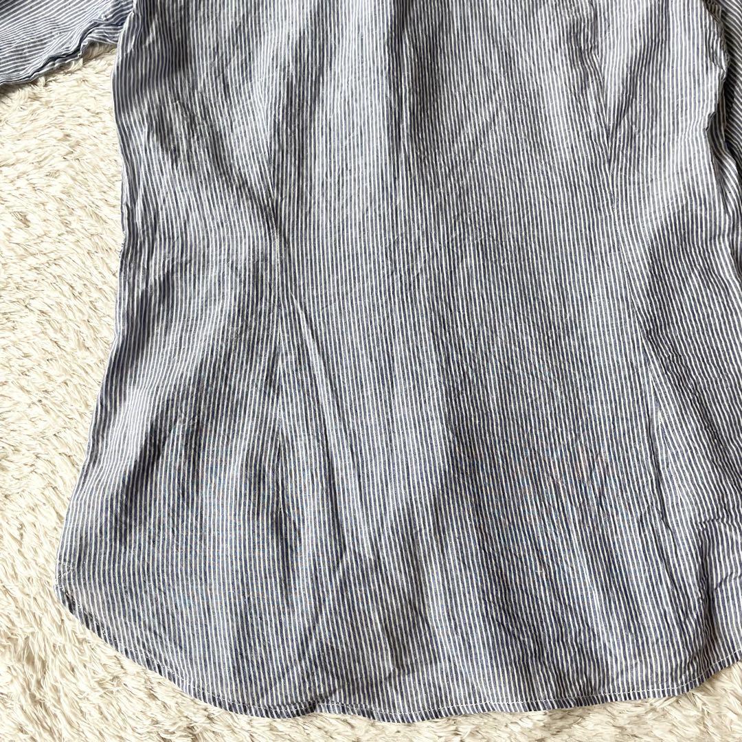 45rpm 美品 BADOU-R レースピンタックシャツブラウス 1 ストライプ