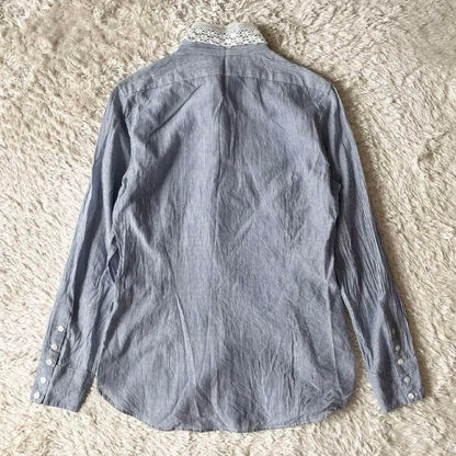 45rpm 美品 BADOU-R レースピンタックシャツブラウス 1 ストライプ