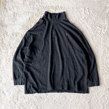 ラルフローレン 美品 estate rib ハーフジップ ストレッチニット