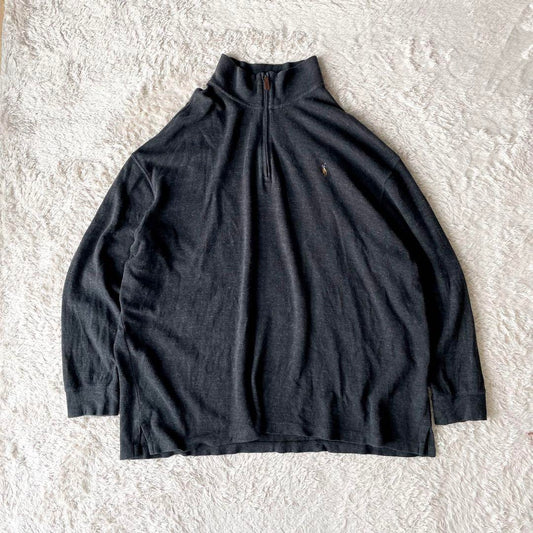 ラルフローレン 美品 estate rib ハーフジップ ストレッチニット