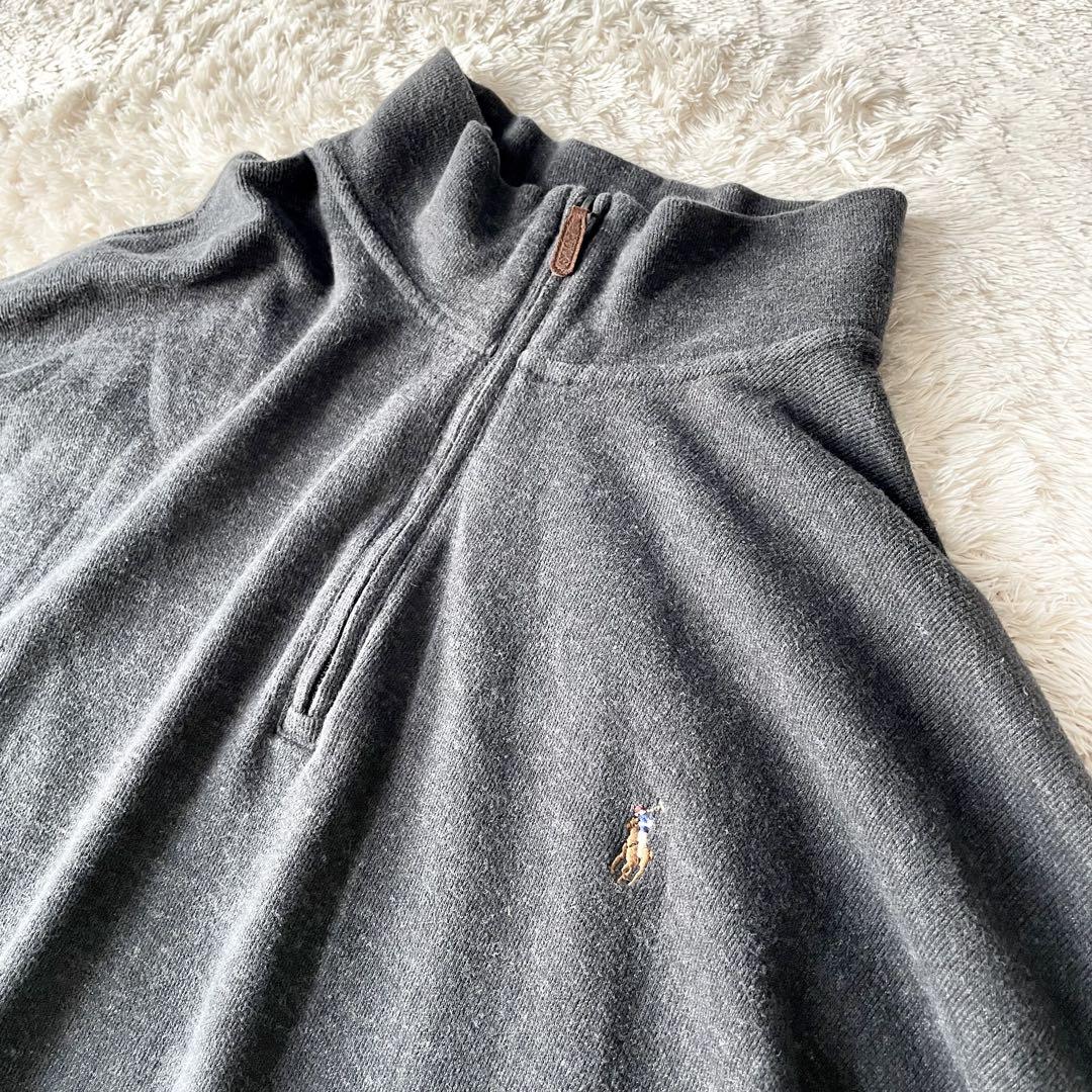 ラルフローレン 美品 estate rib ハーフジップ ストレッチニット
