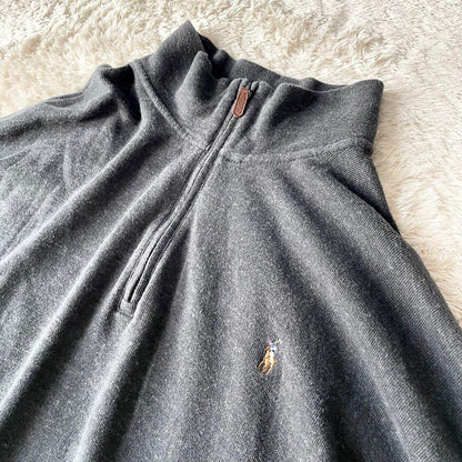 ラルフローレン 美品 estate rib ハーフジップ ストレッチニット