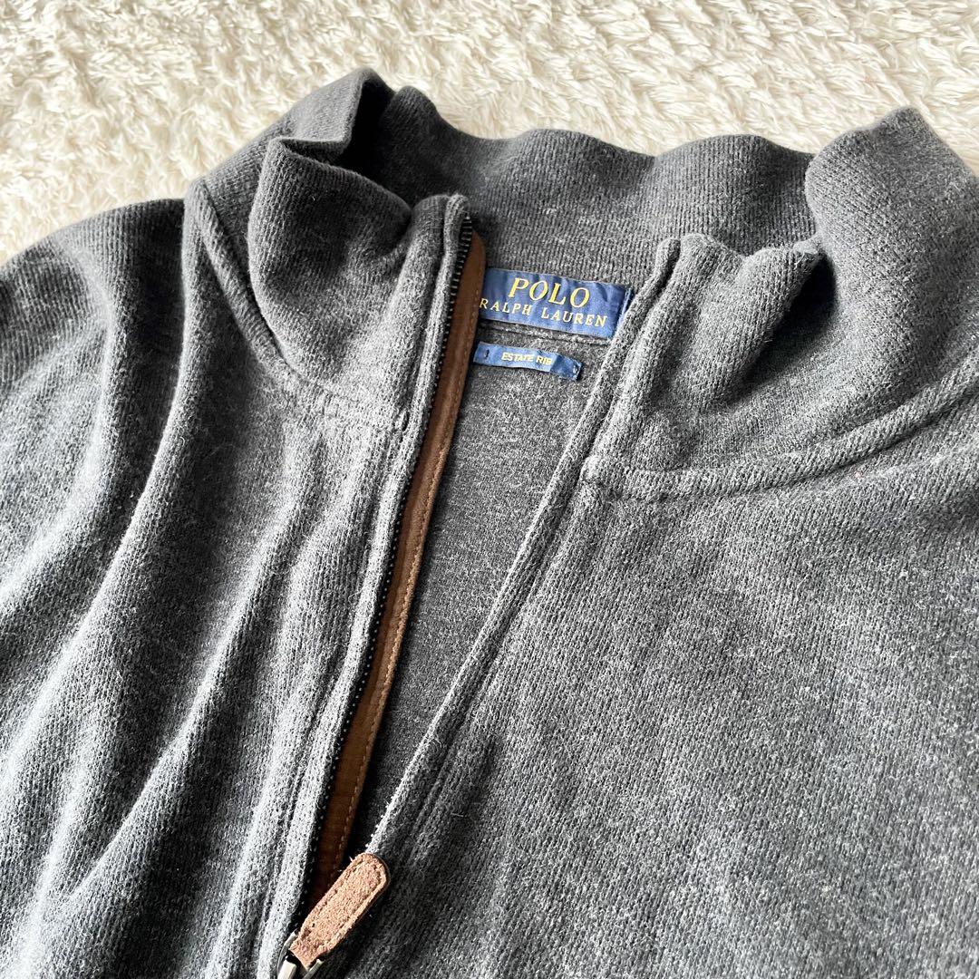 ラルフローレン 美品 estate rib ハーフジップ ストレッチニット