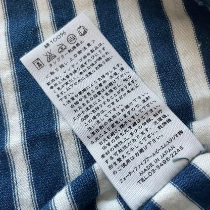 45R 美品 インディゴボーダー カーディガン 1 白紺