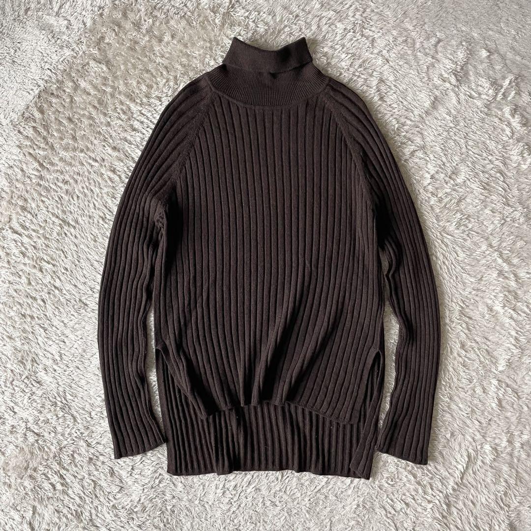 ミズイロインド 美品 mizuiro ind ハイネックウールニット F