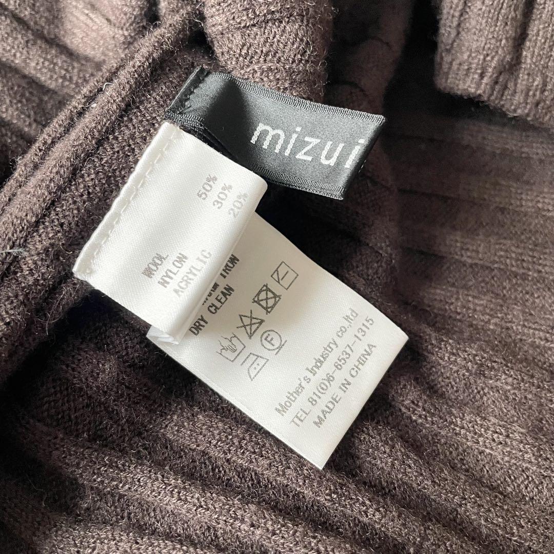 ミズイロインド 美品 mizuiro ind ハイネックウールニット F