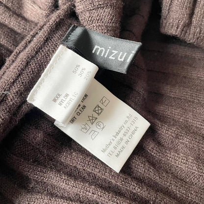 ミズイロインド 美品 mizuiro ind ハイネックウールニット F