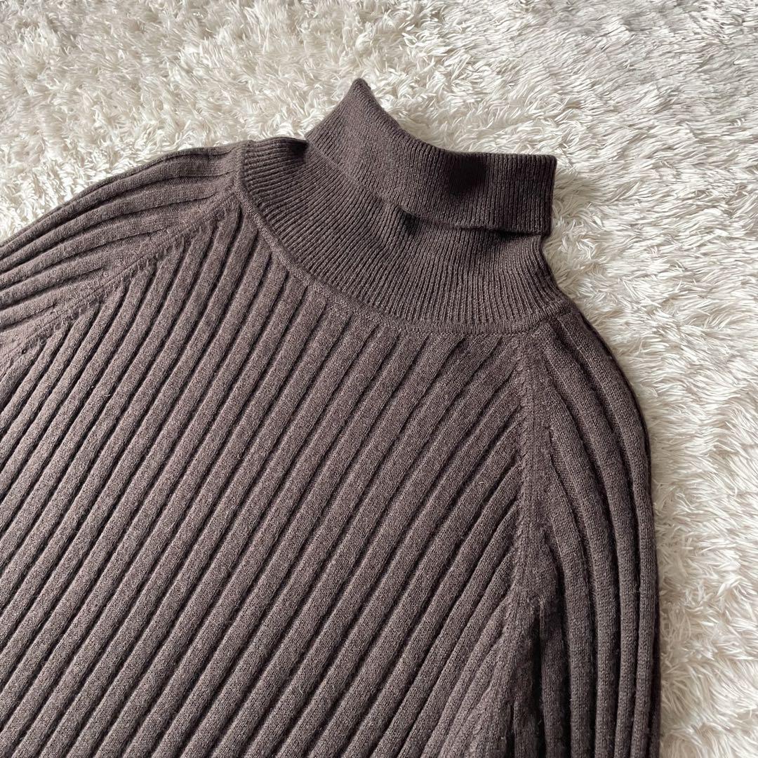 ミズイロインド 美品 mizuiro ind ハイネックウールニット F