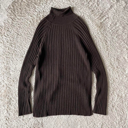 ミズイロインド 美品 mizuiro ind ハイネックウールニット F