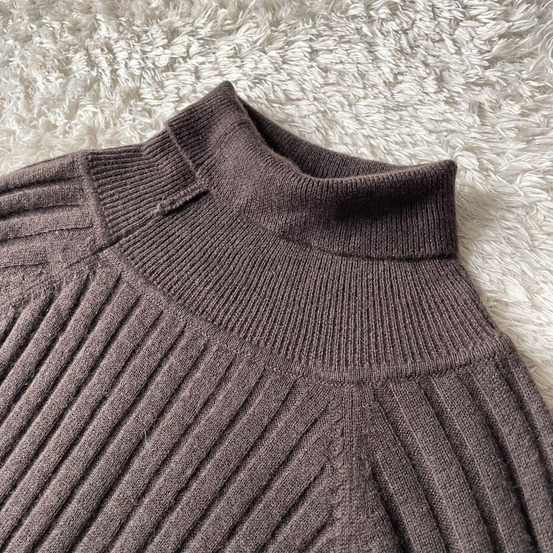 ミズイロインド 美品 mizuiro ind ハイネックウールニット F