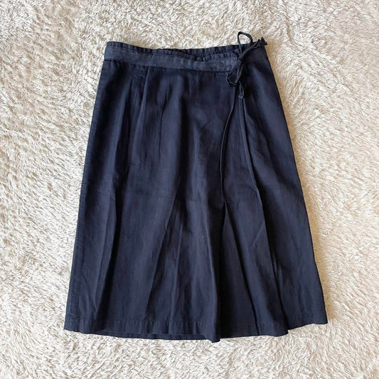 45R 美品 コットンリネンチノイージースカート 2 紺