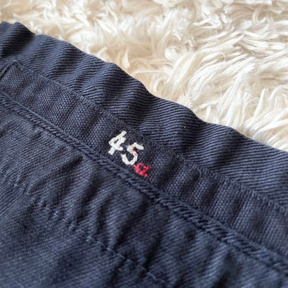 45R 美品 コットンリネンチノイージースカート 2 紺