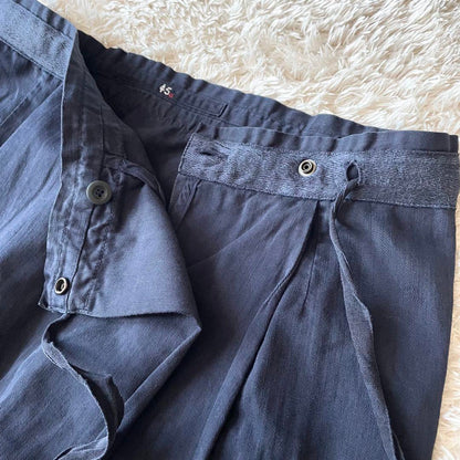45R 美品 コットンリネンチノイージースカート 2 紺