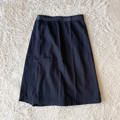 45R 美品 コットンリネンチノイージースカート 2 紺