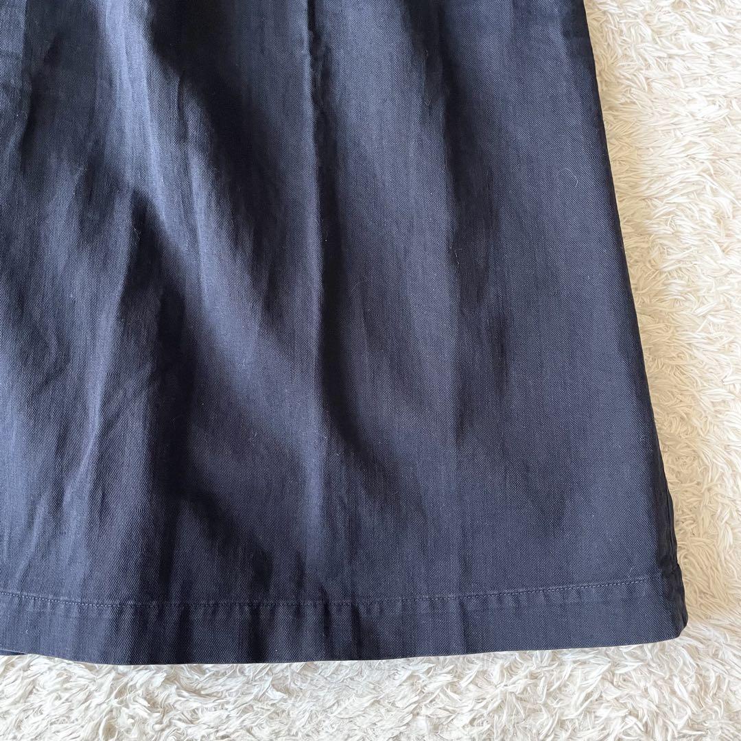 45R 美品 コットンリネンチノイージースカート 2 紺