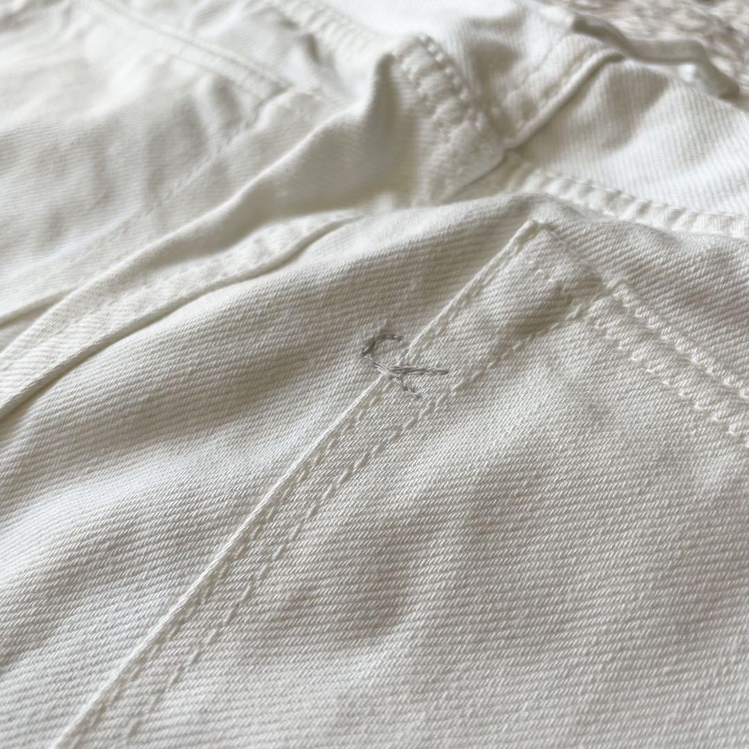 45R 極美品 ホワイトデニムのコイン5 26 白 ジーンズ ストレート