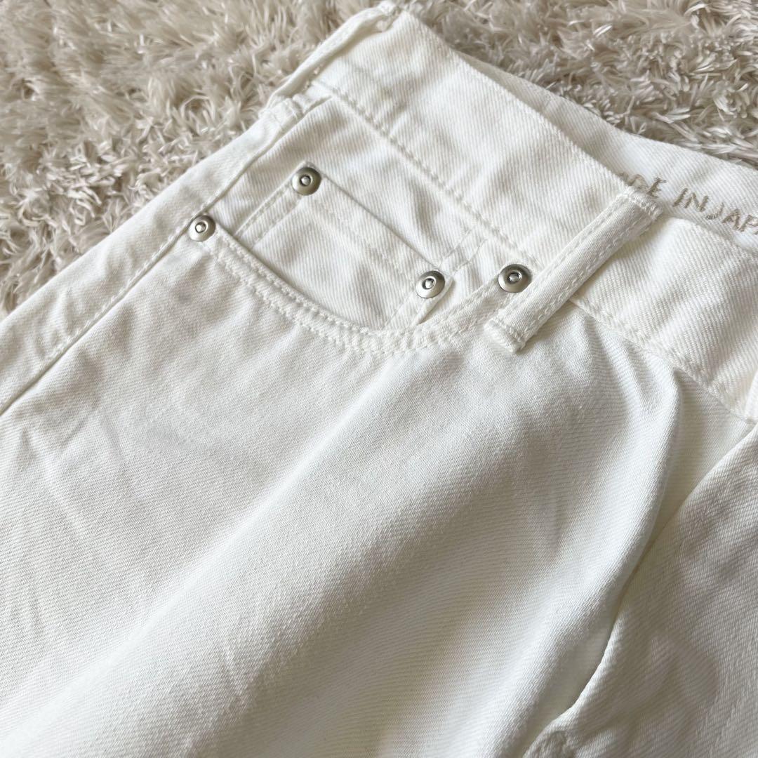 45R 極美品 ホワイトデニムのコイン5 26 白 ジーンズ ストレート