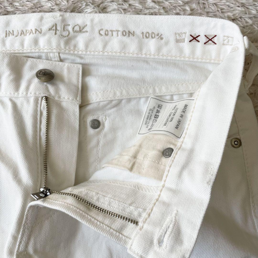 45R 極美品 ホワイトデニムのコイン5 26 白 ジーンズ ストレート