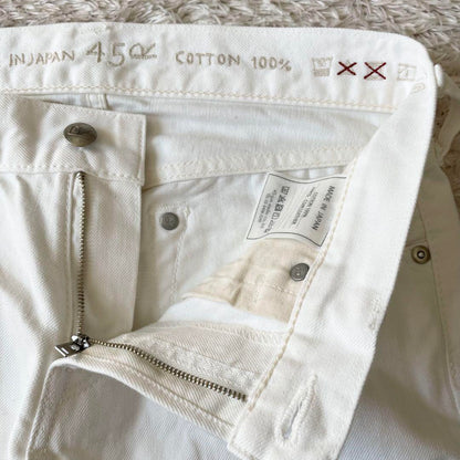 45R 極美品 ホワイトデニムのコイン5 26 白 ジーンズ ストレート