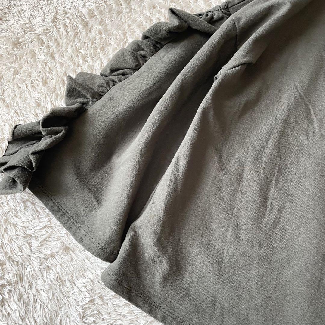 ステファノモルタリ 美品 フリルスリーブスウェット 40 カーキ