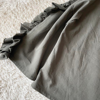 ステファノモルタリ 美品 フリルスリーブスウェット 40 カーキ