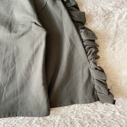 ステファノモルタリ 美品 フリルスリーブスウェット 40 カーキ