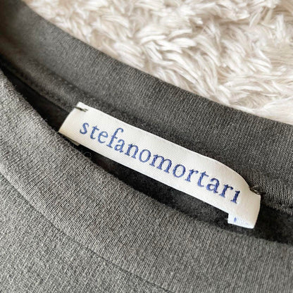 ステファノモルタリ 美品 フリルスリーブスウェット 40 カーキ