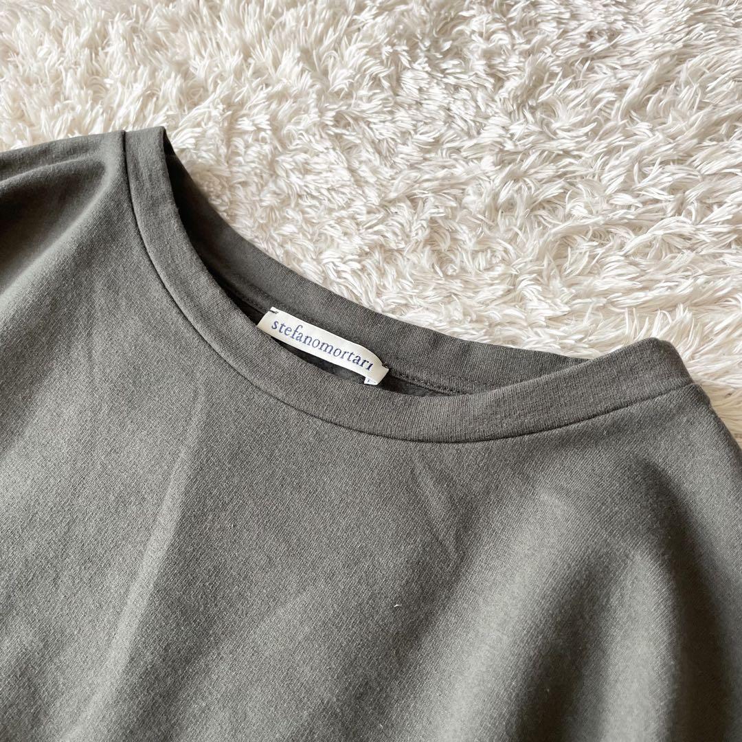 ステファノモルタリ 美品 フリルスリーブスウェット 40 カーキ