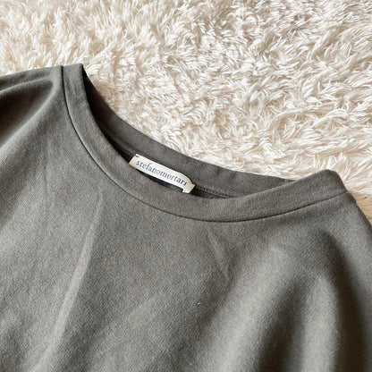 ステファノモルタリ 美品 フリルスリーブスウェット 40 カーキ