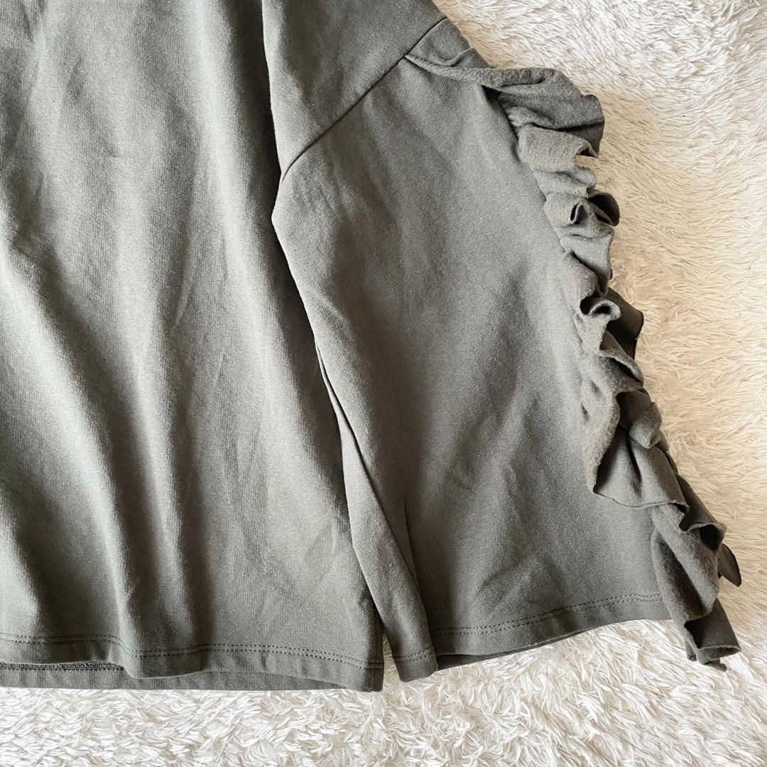 ステファノモルタリ 美品 フリルスリーブスウェット 40 カーキ