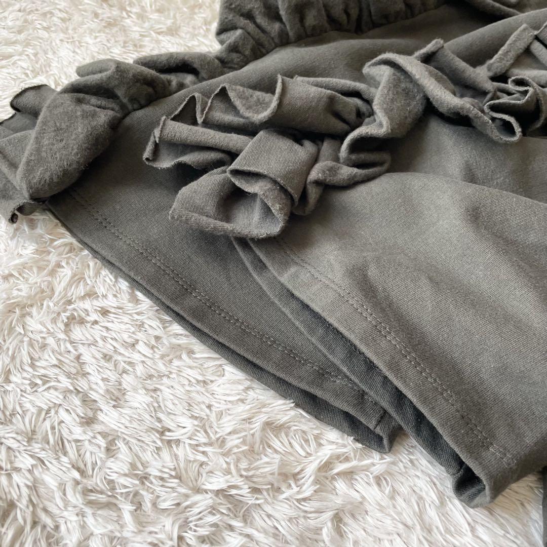 ステファノモルタリ 美品 フリルスリーブスウェット 40 カーキ