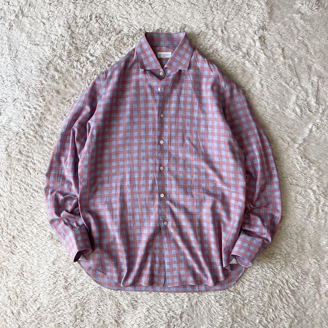 MARIA SANTANGELO 美品 ホリゾンタルカラーシャツ L チェック