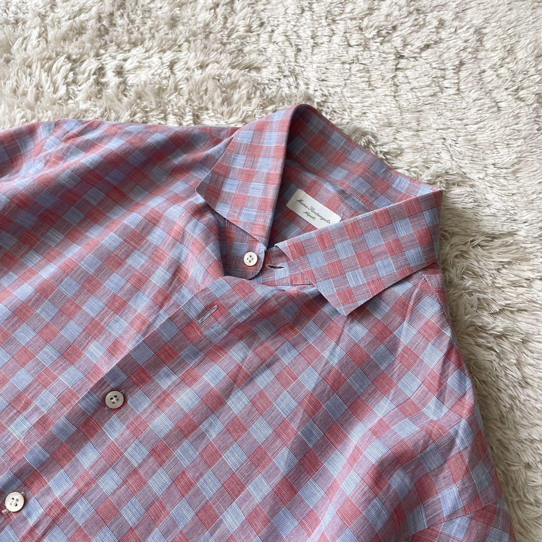 MARIA SANTANGELO 美品 ホリゾンタルカラーシャツ L チェック